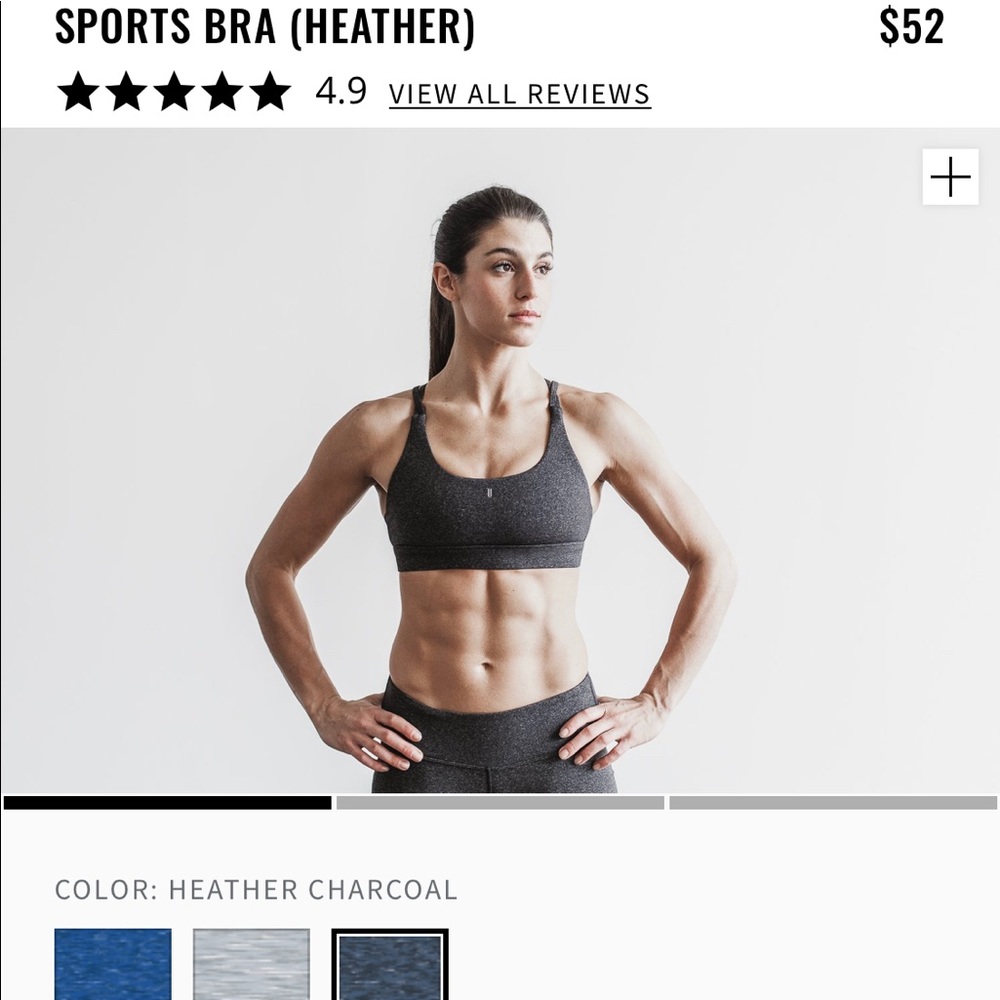 Nobull sports bra charcoal heather (dark grey)